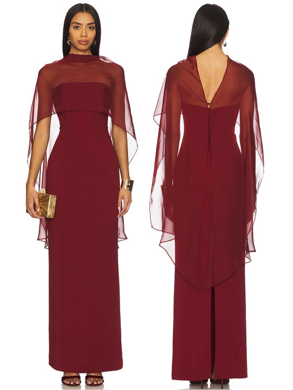 Stone Cold Fox X REVOLVE Bryce Strapless Maxi Gown With Scarf In Wine Red
